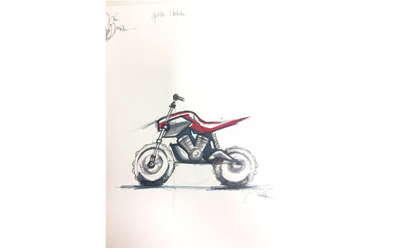 นิสิตร่วม Workshop : Motorcycle Quick Sketch ในบรรยายพิเศษ “การออกแบบยานยนต์” ในรายวิชา Product Design 4  