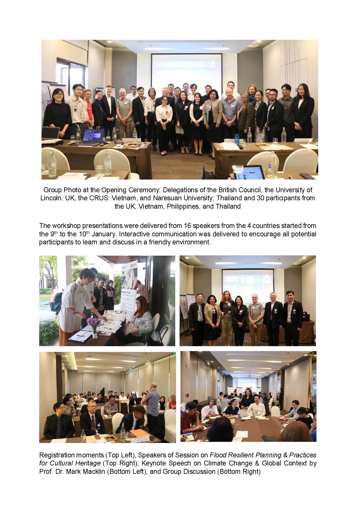 โครงการ Newton Fund Southeast Asia Regional Researcher Links Workshop : ‘Flood resilient planning strategies for cultural heritage in Southeast Asia: SEA’ 