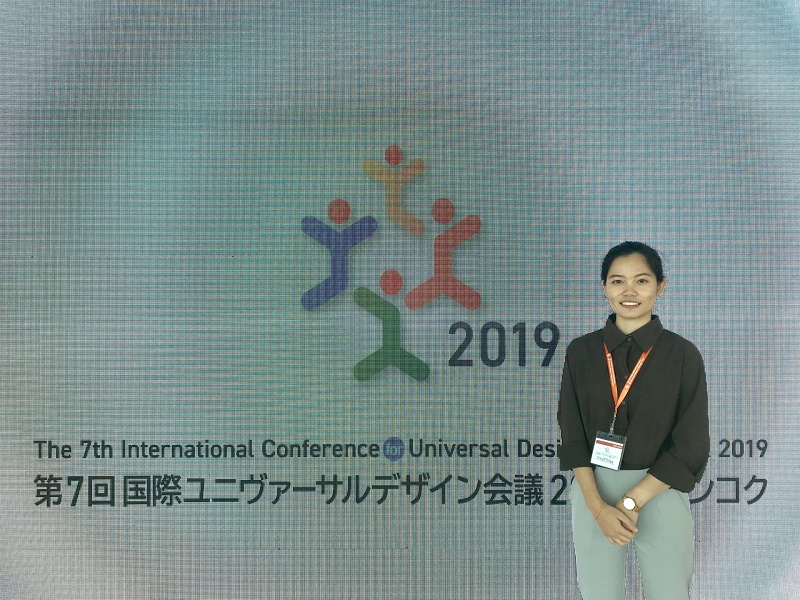 นิสิตสาขาออกแบบผลิตภัณฑ์และบรรจุภัณฑ์ ร่วมนำเสนอผลงานวิจัย ในงานประชุมวิชาการระดับนานาชาติ "  The 7th International Conference for Universal Design in Bangkok 2019"