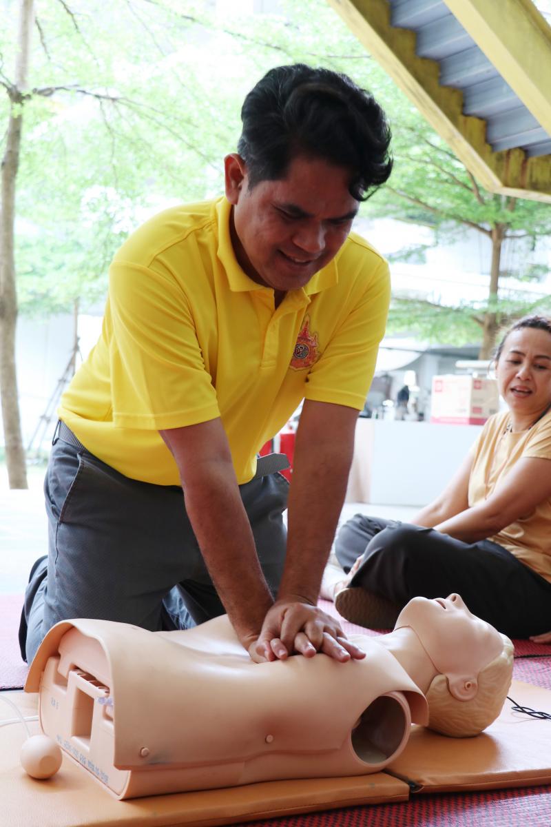 โครงการอบรมเชิงปฏิบัติการเรื่องการปฐมพยาบาลเบื้องต้นและการช่วยชีวิตขั้นพื้นฐาน (CPR) 