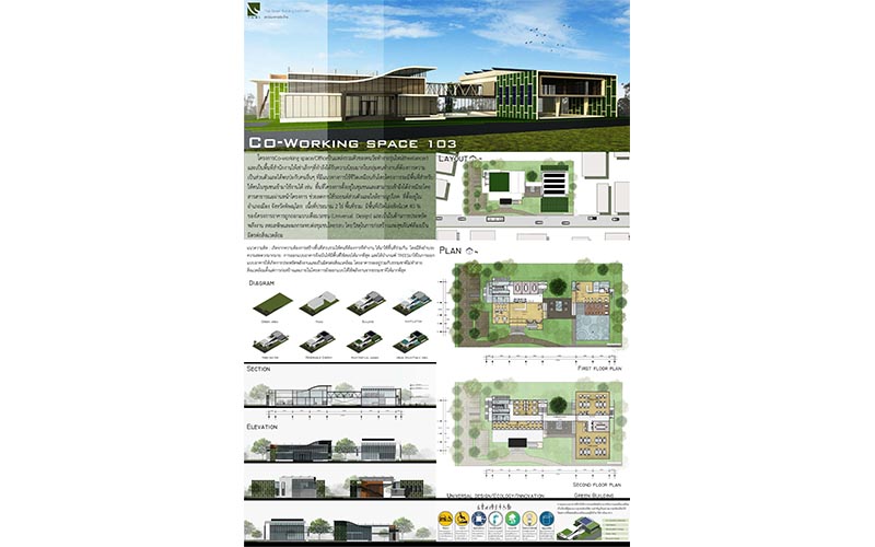  นิสิตได้รับรางวัลรองชนะเลิศอันดับ 1 Design TREES-NC Building 2016 
