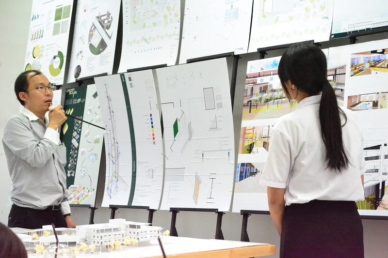 ตรวจผลงานวิทยานิพนธ์ นิสิตชั้นปีที่ 5 สาขาสถาปัตยกรรม ประจำปีการศึกษา 2559